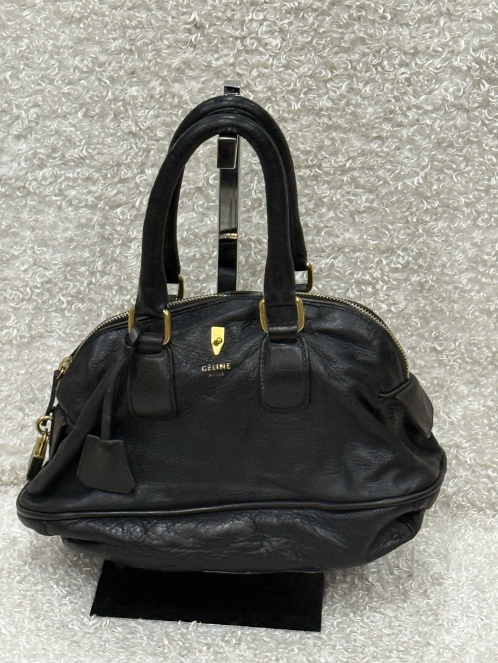 Celine Vintage Leather Boston Bowling Bag